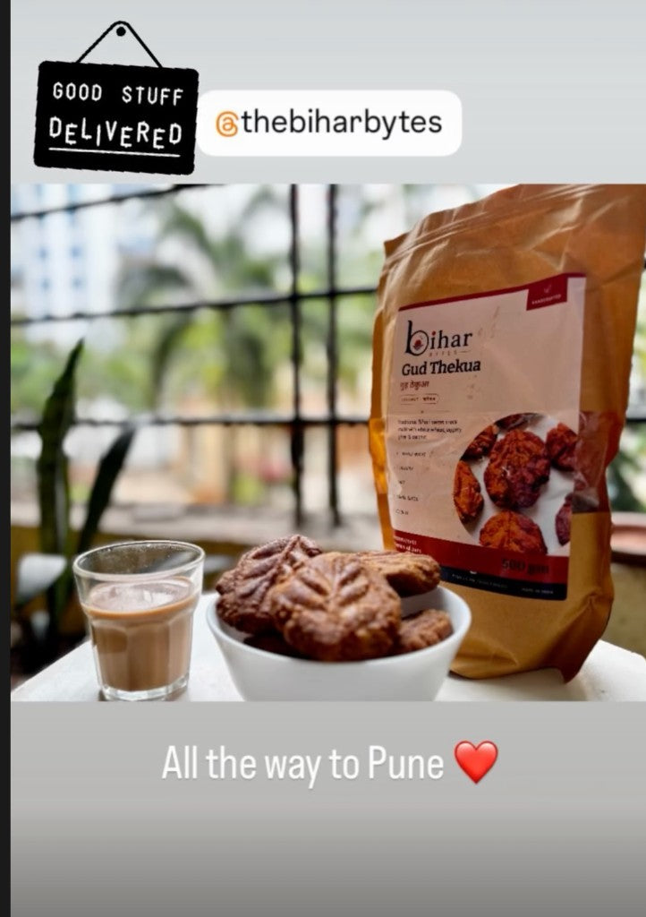 Gud Thekua with chai delivered to Pune